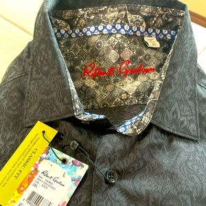 New Robert Graham “Equinox” Black Shirt 2XL